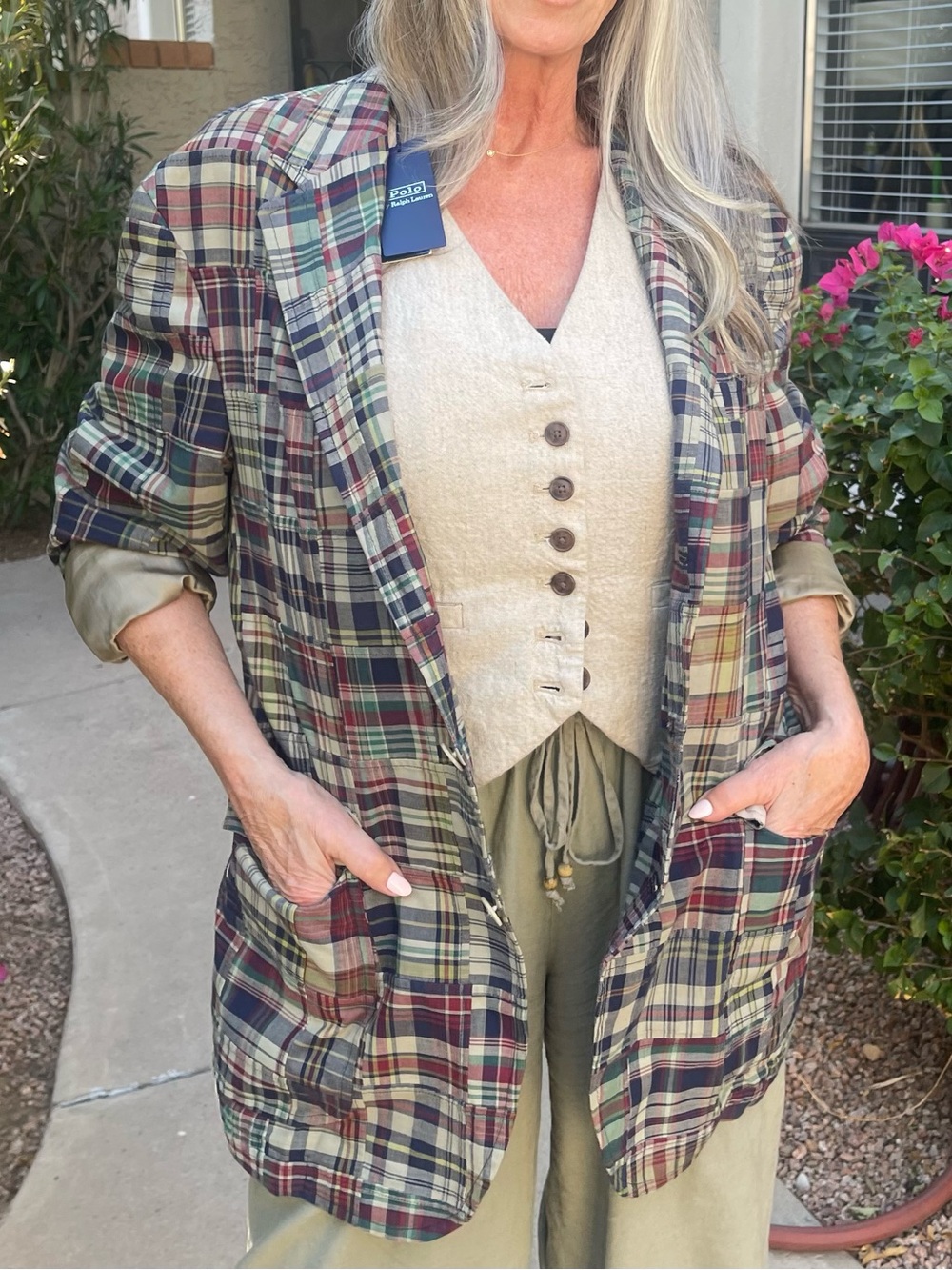 Polo Ralph Lauren Soft Patchwork Suit Jacket Y2K Preppy Coastal